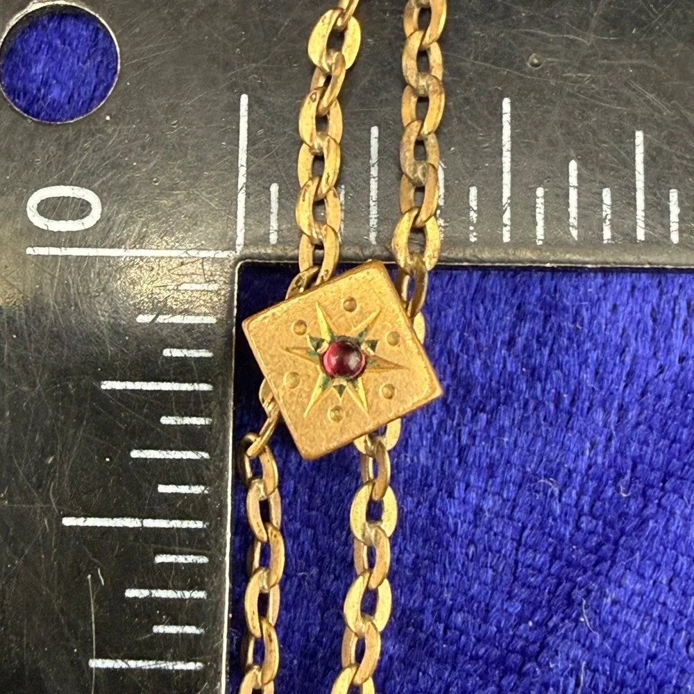 Vintage Gold Filled Watch Chain Fancy Slider Signed Lynn &Co 48